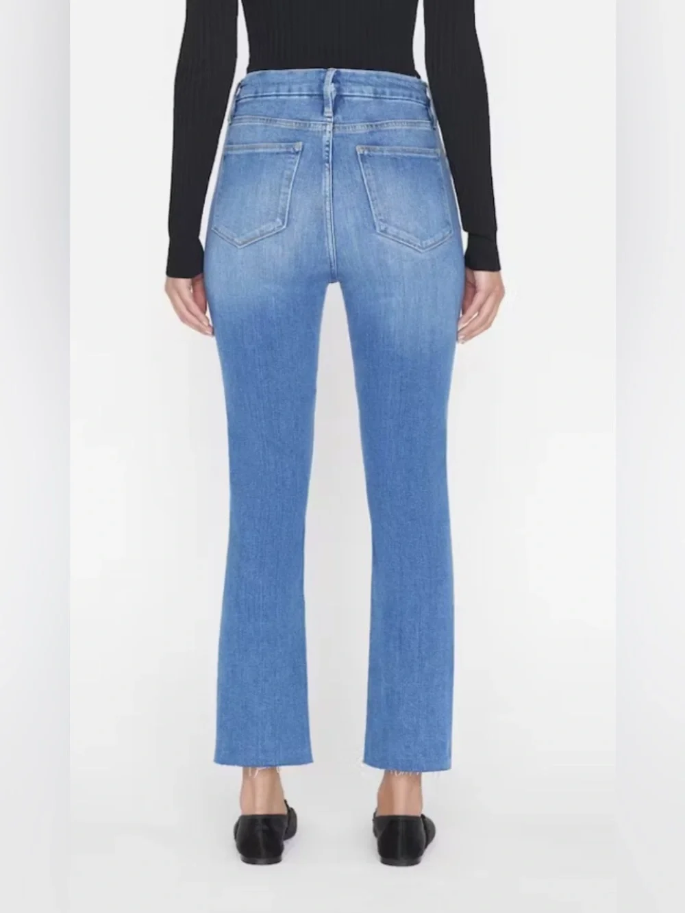 FRAME DENIM LE SUPER HIGH STRAIGHT DRIZZLE RAW AFTER DESIGNER DENIM JEANS SZ 27 - Picture 3 of 6